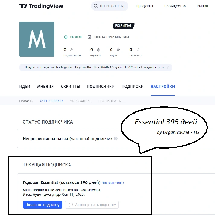🟢 TradingView ESSENTIAL Original 🌐 30 days 🟢 ANTIBAN