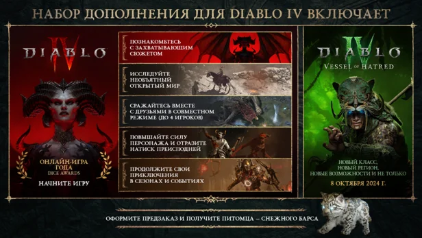РФ Diablo 4 + Vessel of Hatred без смены региона