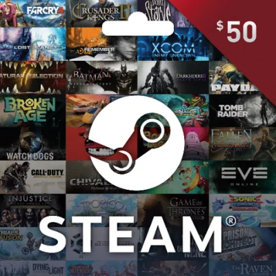 STEAM WALLET GIFT CARD $50 USD (US ACCOUNT)