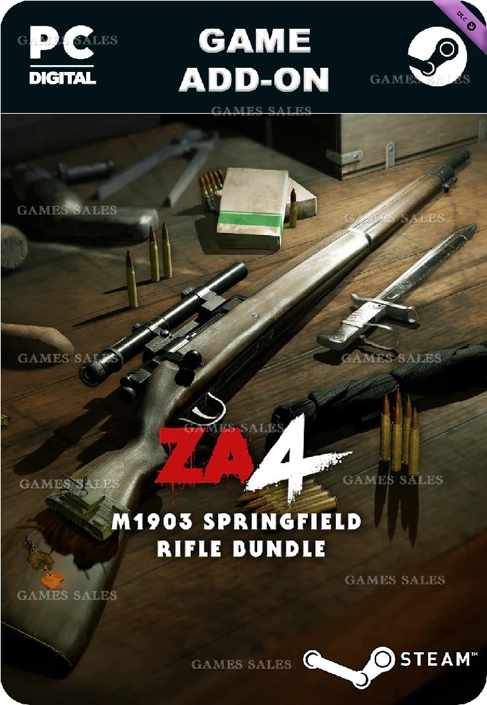 ✅💙ZOMBIE ARMY 4: M1903 SPRINGFIELD RIFLE BUNDLE💙STEAM