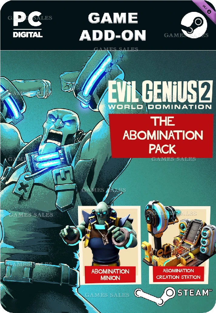 ✅💙EVIL GENIUS 2: ABOMINATION PACK💙STEAM GIFT🤖AUTO