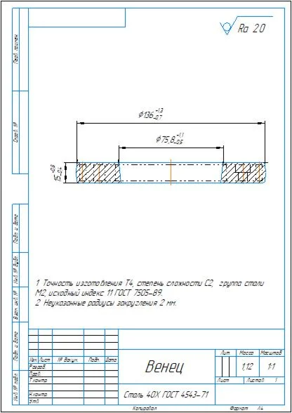 Technological process of manufacturing the crown part