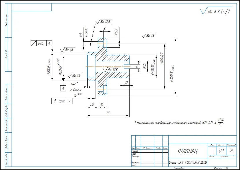 Flange machining process
