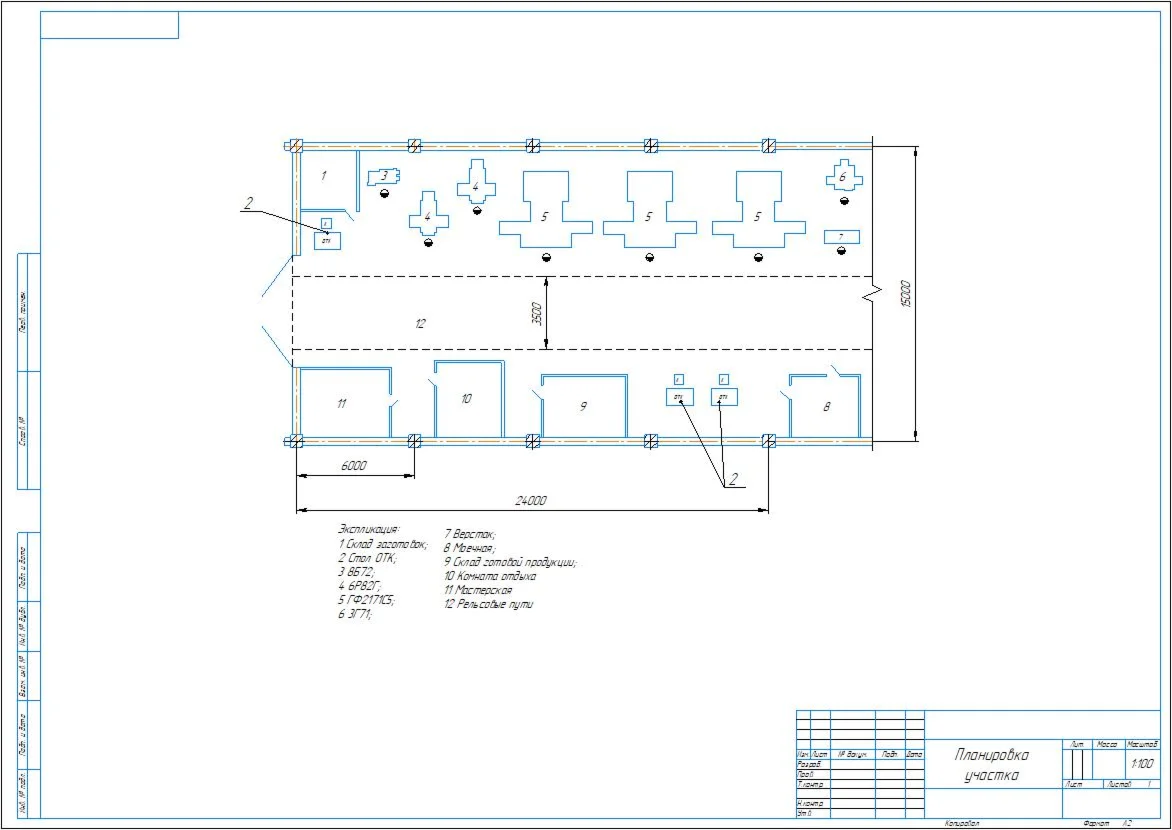 Mechanical site layout drawing in compass