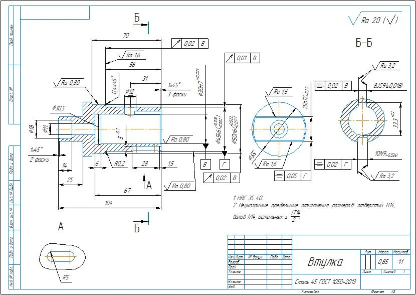 Operational sketches for manufacturing the compass bush