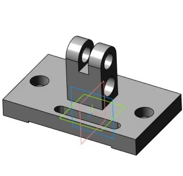 Drawing and 3D model of the part bracket 0.35 in the co