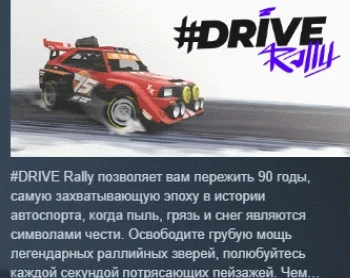 DRIVE Rally  АВТОДОСТАВКА STEAM РОССИЯ