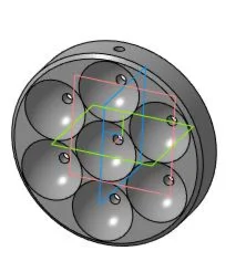 Drawing and 3D model of the “Disk” part in the compass