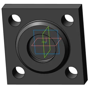 Drawing and 3D model of the part cover 26-3 in the comp