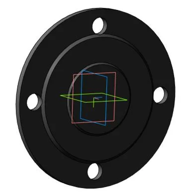 Drawing and 3D model of the detail flange plug DN80