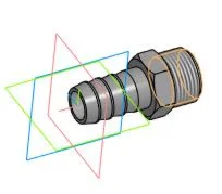 3D model of the G3/4 herringbone fitting in the compass