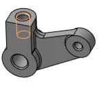 Drawing and 3D model of the part lever STR-100-M 10-123