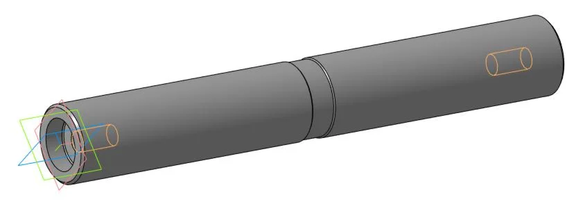 Drawing and 3D model of the detail of the adjusting fin