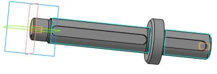 Drawing and 3D model of the shaft part in the compass p