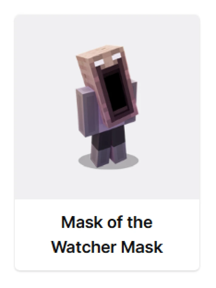 🔥MINECRAFT✦Mask of the Watcher Mask✦SKIN✦CODE✦ITEM +🎁