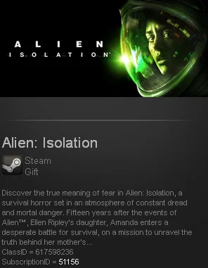 Alien: Isolation (Steam gift / ROW / Region free)