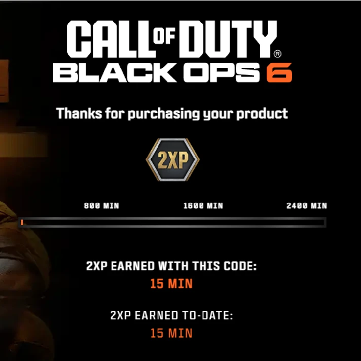 15 MIN 2XP BOOST💉COD BLACK OPS 6🔥GLOBAL🔑KEY🌎