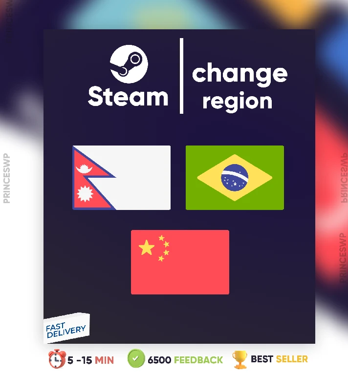 ✨CHANGE STEAM REGION SOUTH ASIA/BRAZIL/CHINA (FAST)✔️