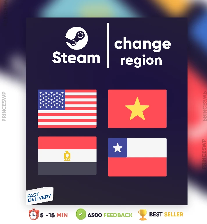 ✨CHANGE STEAM REGION USA/EGYPT/CHILE/VIETNAM (FAST)✔️