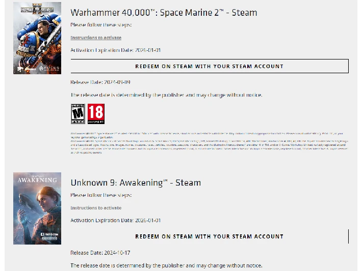 ⚡️Warhammer 40,000: Space Marine 2+Unknown 9: Awakening