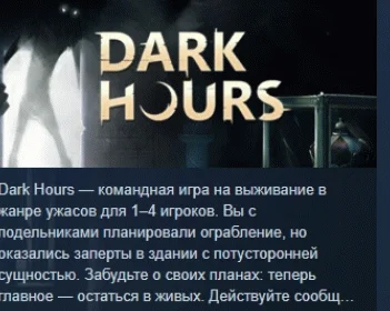 Dark Hours  АВТОДОСТАВКА STEAM РОССИЯ