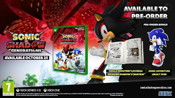 SONIC X SHADOW GENERATIONS Deluxe Xbox One & Series X|S