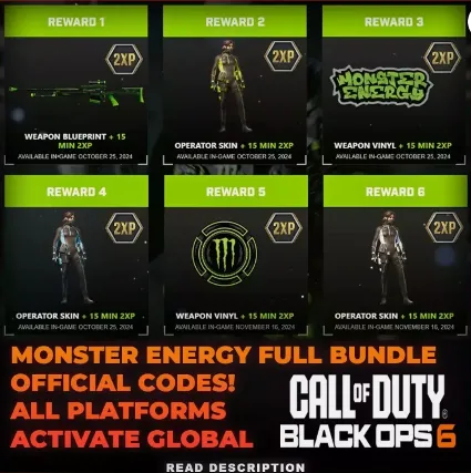 🌸 🔴 KEY 🔑 MONSTER ENERGY CoD BLACKOPS 6 \ 6 🔴 🌸