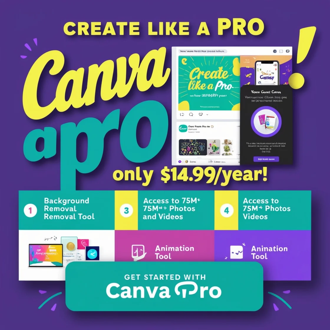 Canva Pro For 1-Year (Invite Link  EDUCATIONAL PRO)