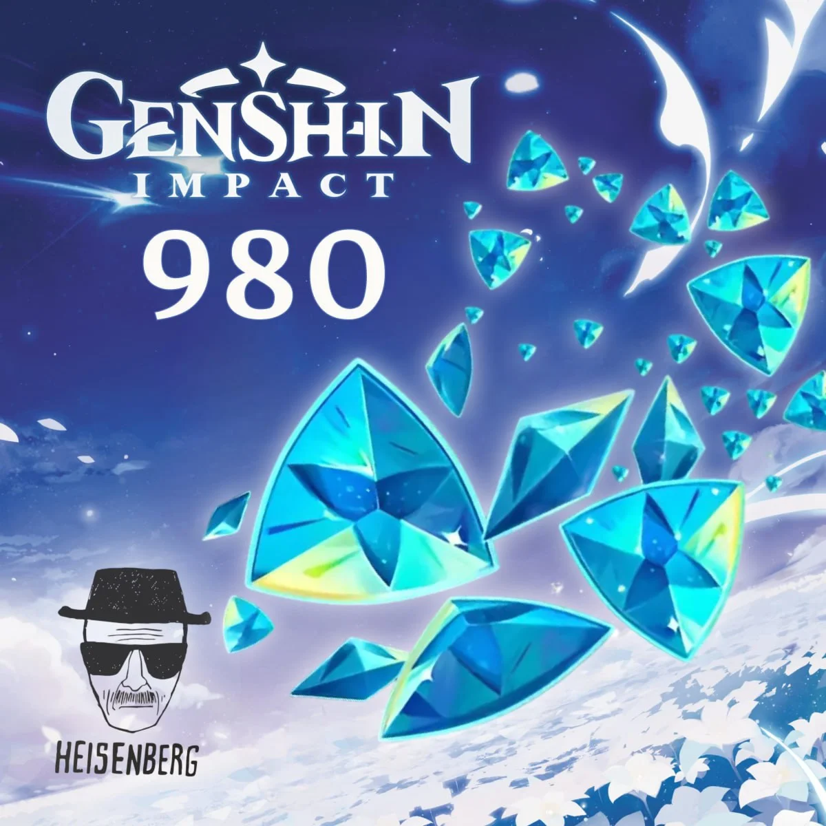 980+110 кристаллов сотворения Genshin Impact по ID