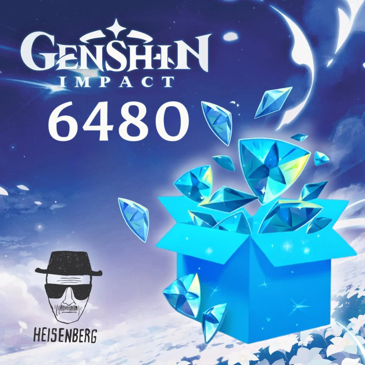 6480+1600 кристаллов сотворения Genshin Impact по ID