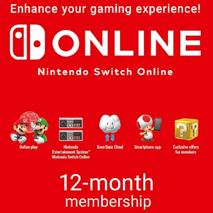 NINTENDO SWITCH ONLINE MEMBERSHIP 12 MONTHS ✅(EU)