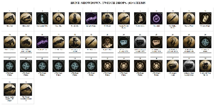 🔥HUNT: SHOWDOWN✦TWITCH DROPS✦SKINS✦HUNTER✦41+ ITEMS+🎁