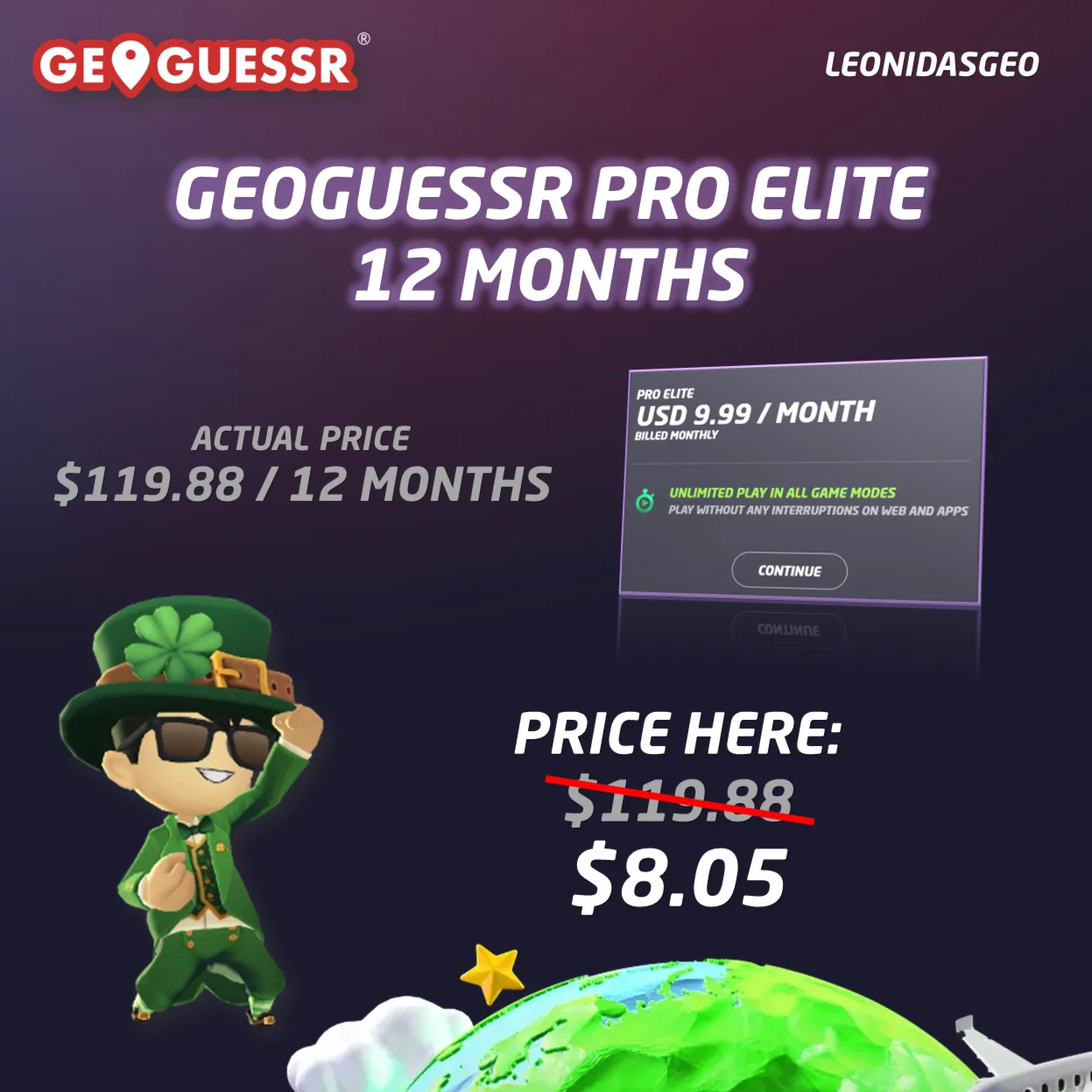 GeoGuessr Pro Elite | 12 Months Subscription ⭐⭐⭐