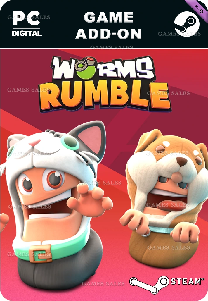 ✅💙WORMS RUMBLE - CATS & DOGS DOUBLE PACK💙STEAM GIFT🤖