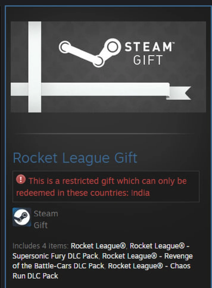 ROCKET LEAGUE STEAM GIFT INDIA