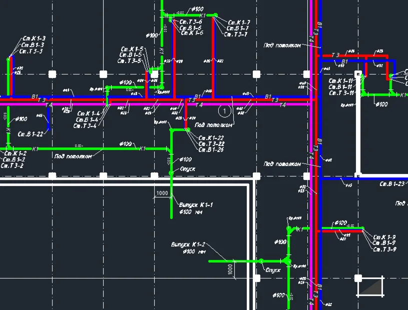 MEP project. Internal water supply and sewerage