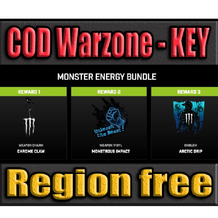 MONSTER ENERGY BUNDLE✅ CLAW+EMBLEM ✅ CoD MW3+WARZONE 🔥