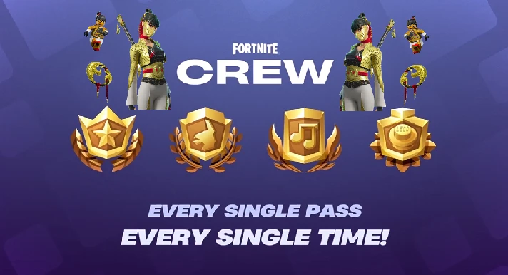 🕹️FORTNITE Crew (Battle Pass + 1000 V-Bucks) -1 month✅