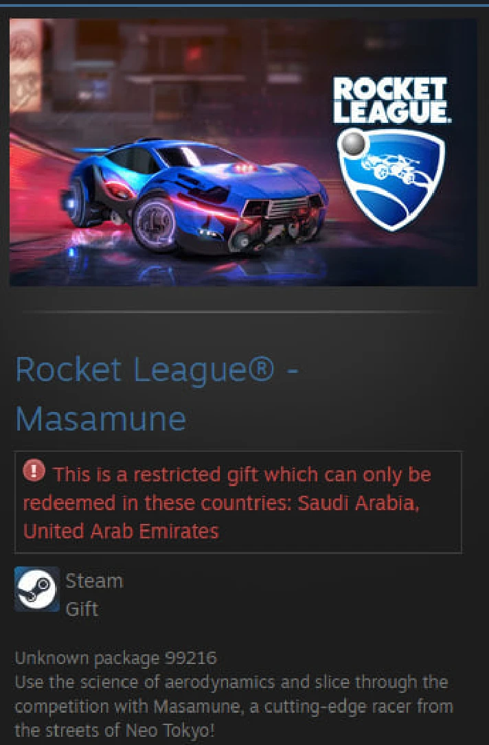 Rocket League® - Masamune STEAM GIFT SAUDI ARABIA