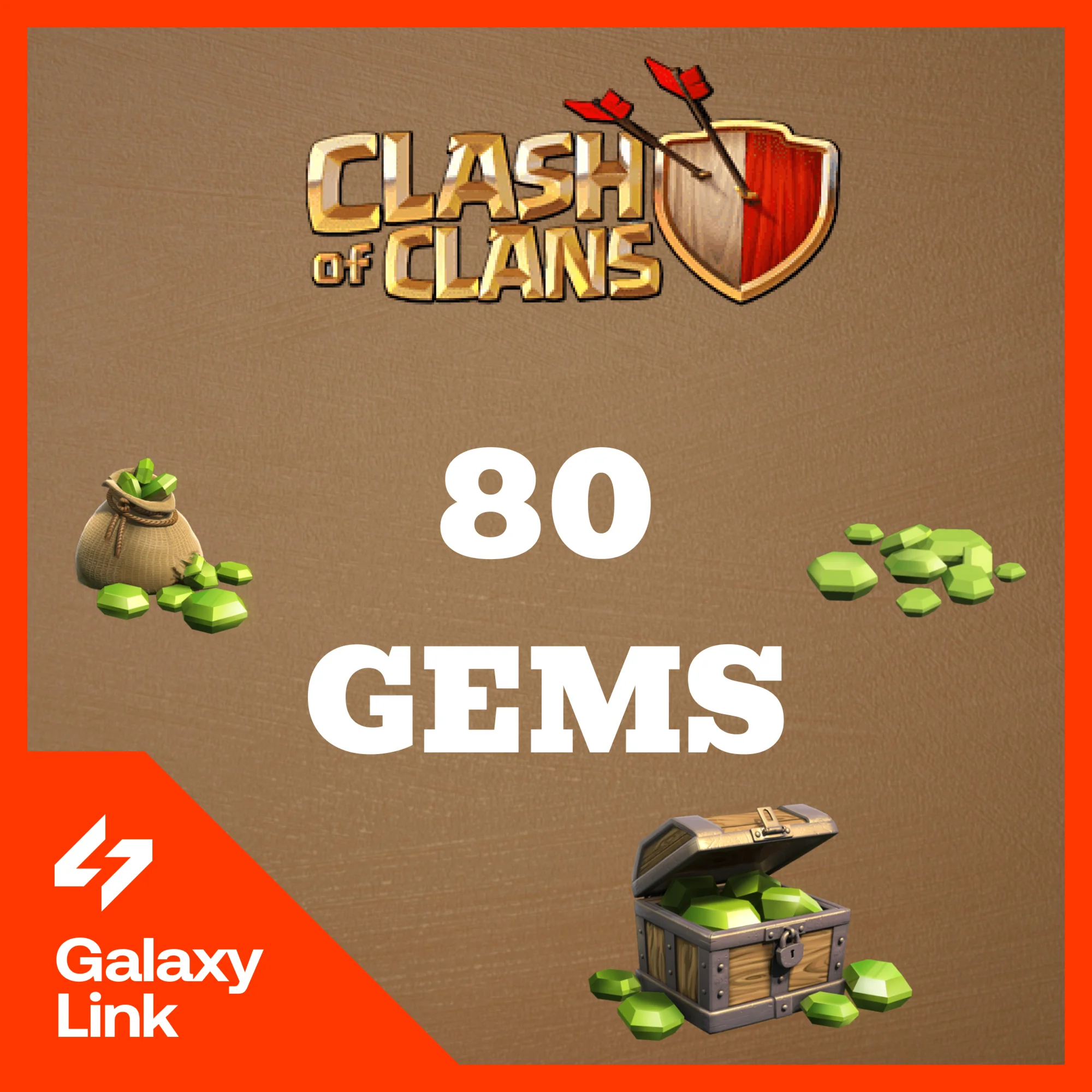  Clash of Clans -  80 ГЕМОВ - ПО Supercell ID 
