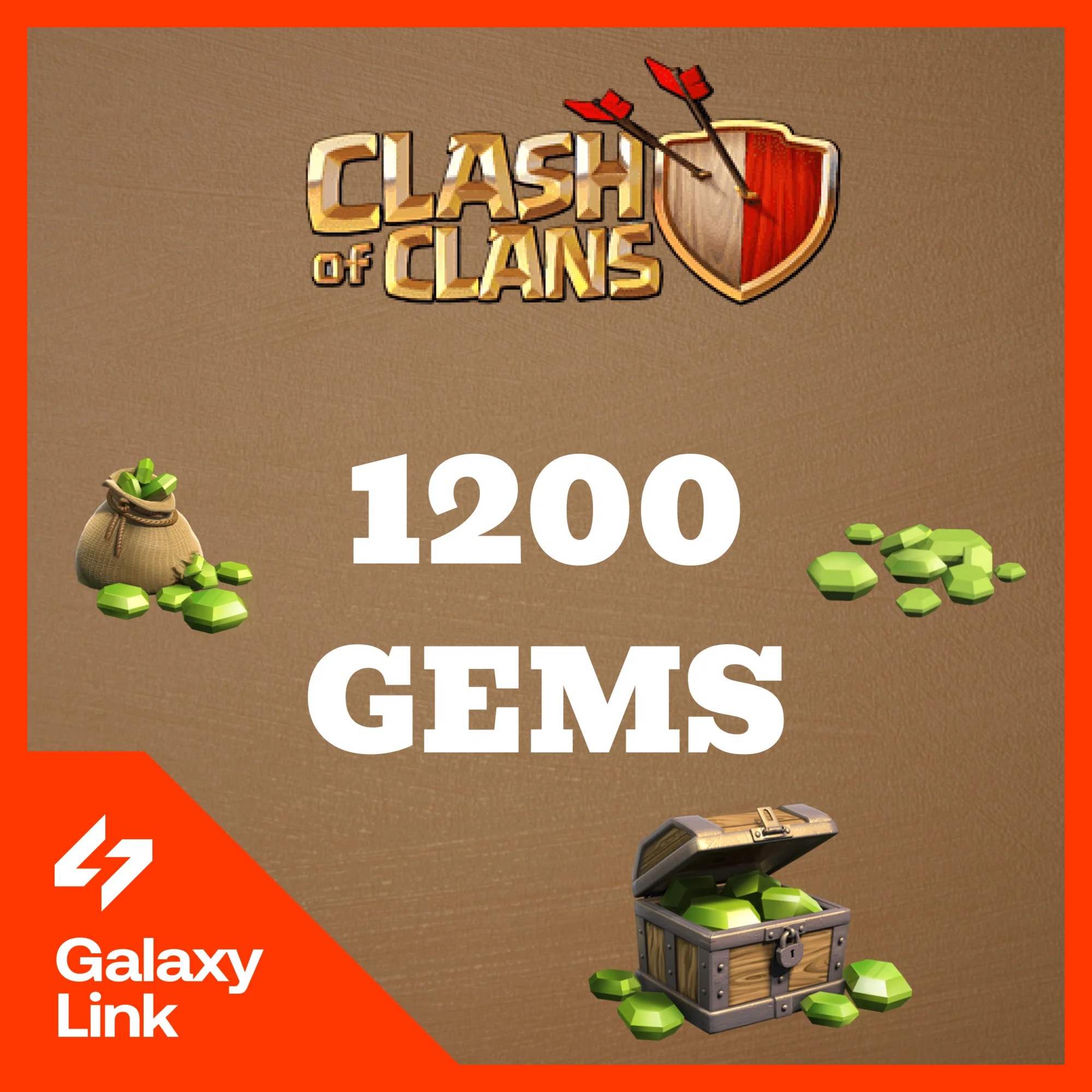 Clash of Clans -  1200 ГЕМОВ - ПО Supercell ID 