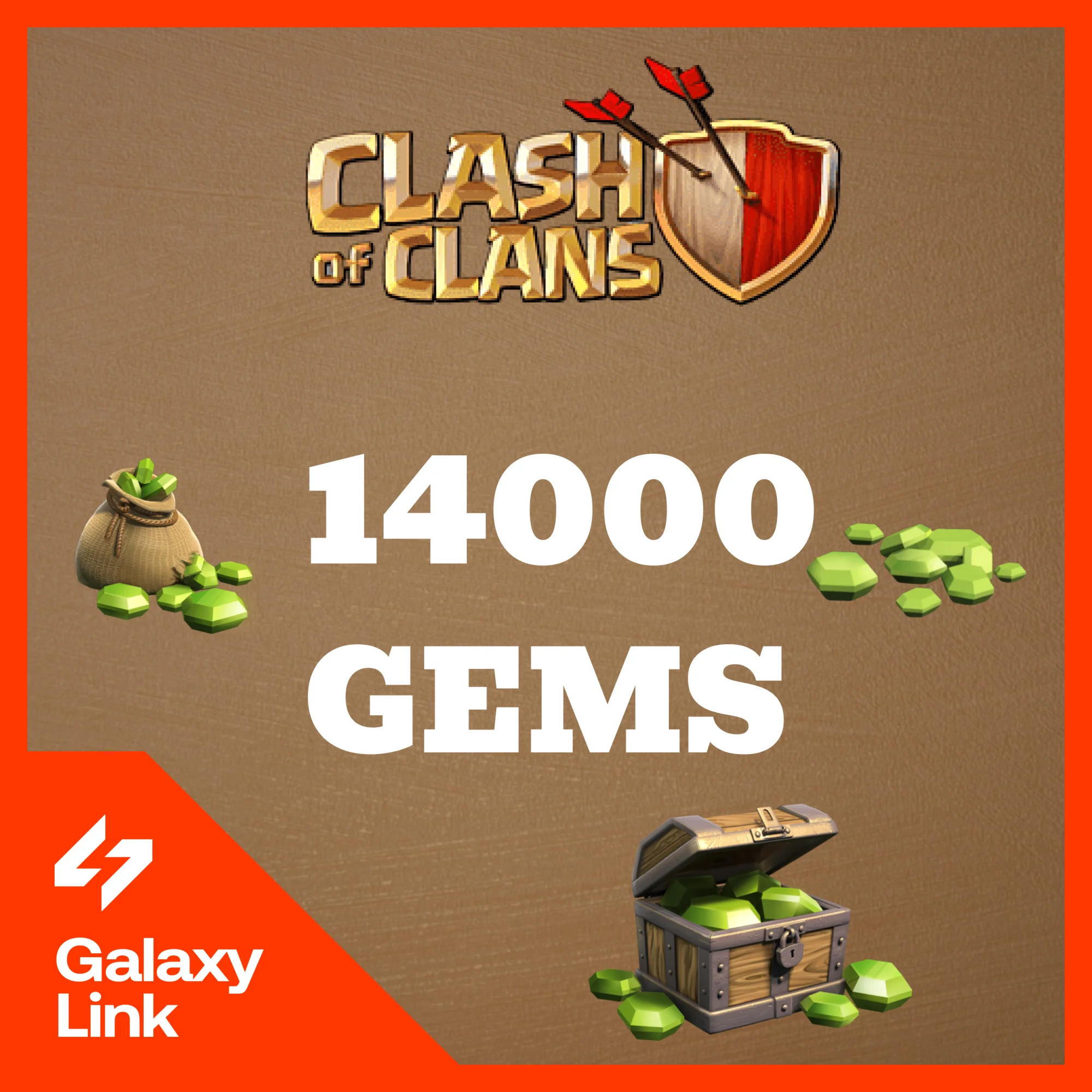  Clash of Clans -  14000 ГЕМОВ - ПО Supercell ID 
