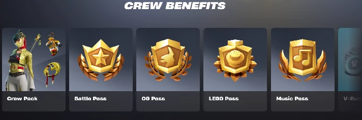 🚀FORTNITE CREW! 1 MONTH⭐BATTLE PASS 1000 V-BUCKS🚀