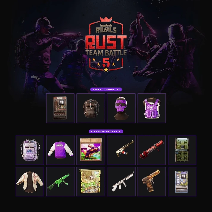 RUST TWITCH DROPS ✅ ROUND 36 AUTO ISSUE ✨16/16 SKINS