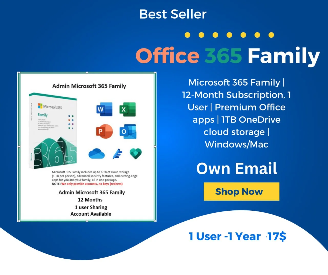 Персональное приглашение на OFFICE 365 сроком на 1 год