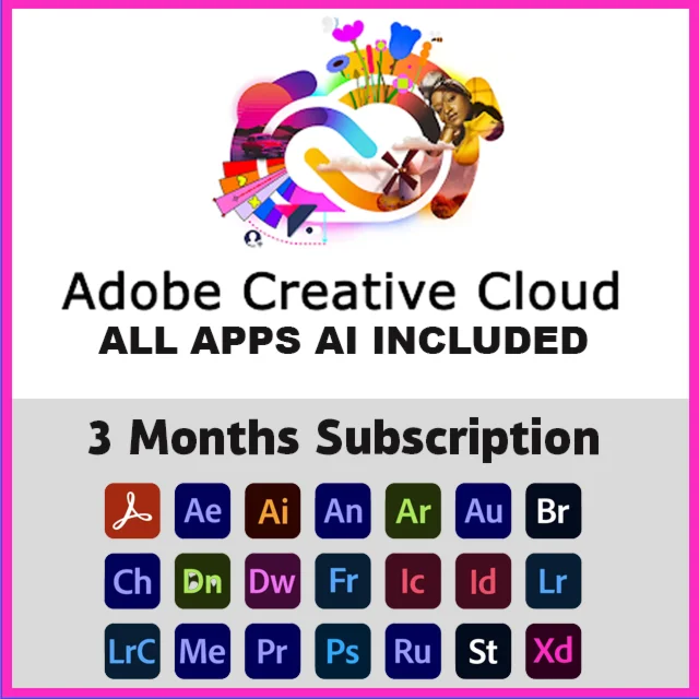 Учетная запись Adobe Creative Cloud, 3-месячная подписк