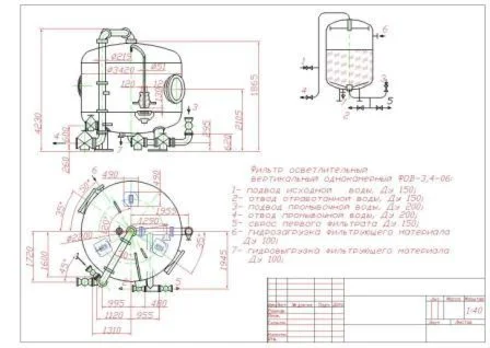 Фильтр осветлительный вертикальный однокамерный ФОВ-3,4