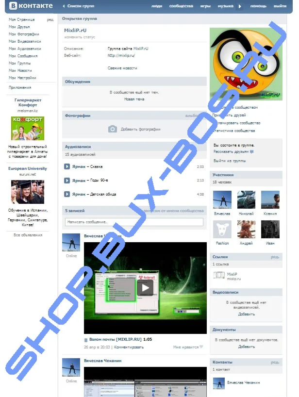 Скрипт сайта VK.com