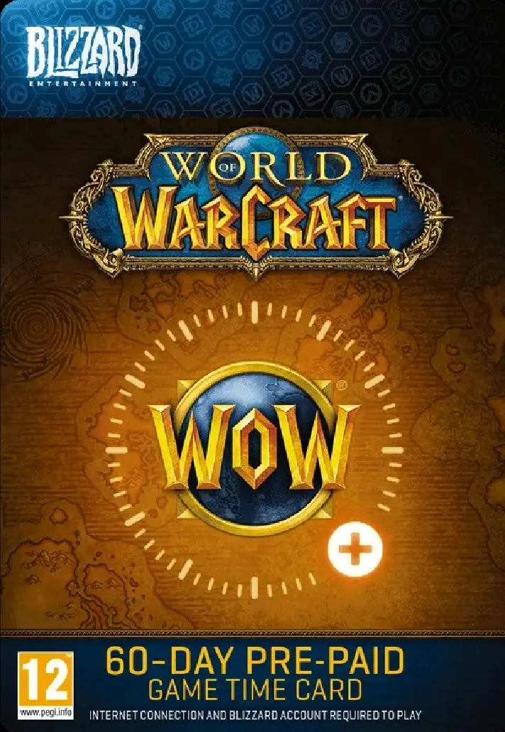 WORLD OF WARCRAFT WOW 60 DAYS GAME TIME CARD (RU/EU)