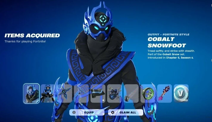 Fortnite skin cobalt star + 1000 V-Bucks key PS5 EU/RU